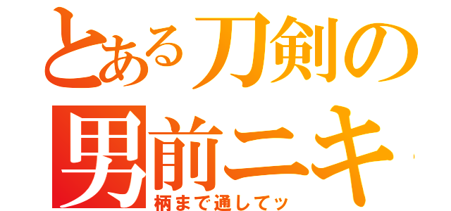 とある刀剣の男前ニキ（柄まで通してッ）