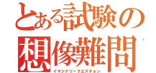 とある試験の想像難問（イマジナリークエスチョン）