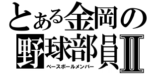 とある金岡の野球部員Ⅱ（ベースボールメンバー）