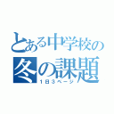 とある中学校の冬の課題（１日３ページ）