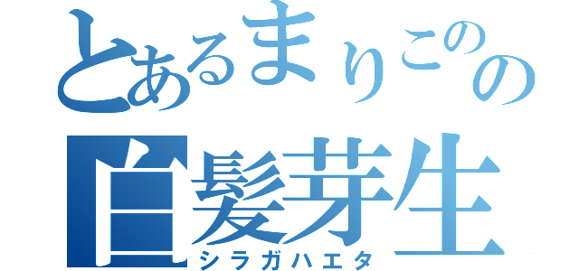 とあるまりこのの白髪芽生（シラガハエタ）