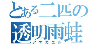 とある二匹の透明雨蛙（アマガエル）