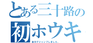 とある三十路の初ホウキ（全力でジャンプしました。）