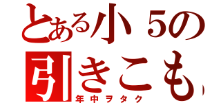 とある小５の引きこもり（年中ヲタク）