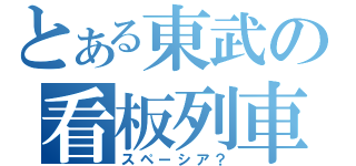 とある東武の看板列車（スペーシア？）