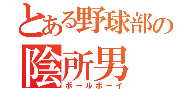 とある野球部の陰所男（ボールボーイ）