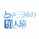 とある三河の類人猿（オラ、うーたん）