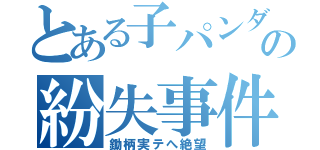 とある子パンダの紛失事件（鋤柄実テへ絶望）