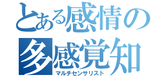 とある感情の多感覚知覚（マルチセンサリスト）