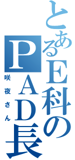 とあるＥ科のＰＡＤ長（咲夜さん）