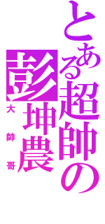 とある超帥の彭坤農（大帥哥）