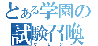 とある学園の試験召喚（サモン）