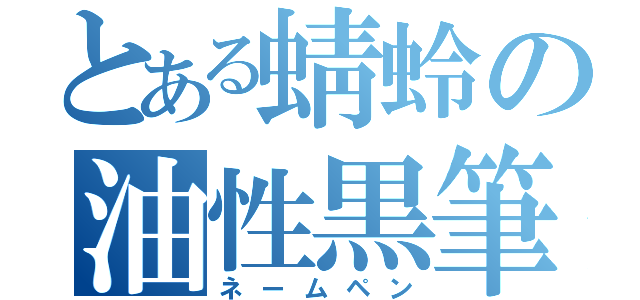 とある蜻蛉の油性黒筆（ネームペン）