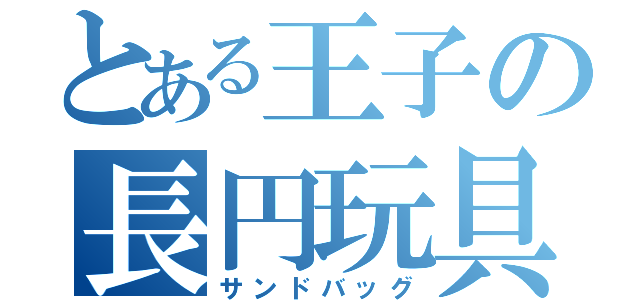 とある王子の長円玩具（サンドバッグ）