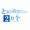 とある我要打の２０个（インデックス）