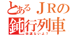 とあるＪＲの鈍行列車（快速ないよ？）