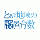 とある地域の設置台数（最大級）