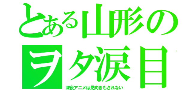 とある山形のヲタ涙目（深夜アニメは見向きもされない）