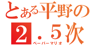 とある平野の２．５次元（ペーパーマリオ）