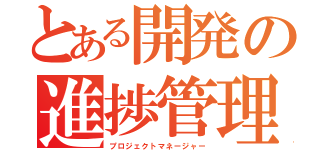 とある開発の進捗管理（プロジェクトマネージャー）