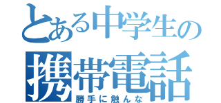 とある中学生の携帯電話（勝手に触んな）