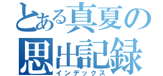 とある真夏の思出記録（インデックス）