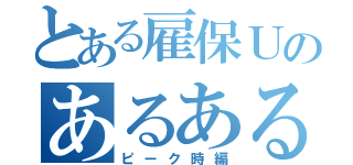 とある雇保Ｕのあるある（ピーク時編）