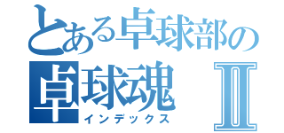 とある卓球部の卓球魂Ⅱ（インデックス）