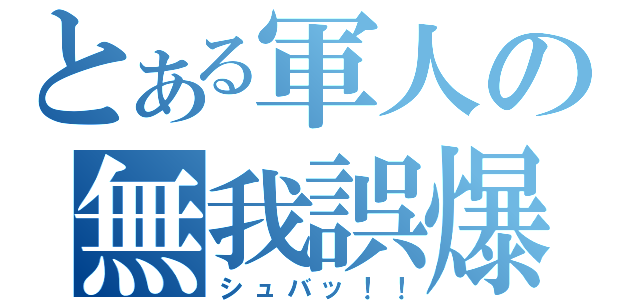 とある軍人の無我誤爆（シュバッ！！）