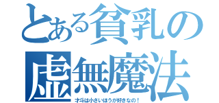 とある貧乳の虚無魔法（才斗は小さいほうが好きなの！）