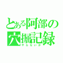 とある阿部の穴掘記録（やらないか）