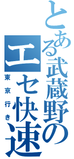 とある武蔵野のエセ快速（東京行き）