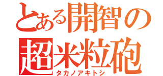 とある開智の超米粒砲（タカノアキトシ）