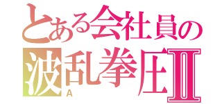 とある会社員の波乱拳圧者Ⅱ（Ａ）