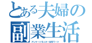 とある夫婦の副業生活（アンケートモニター在宅ワーク）