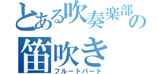 とある吹奏楽部の笛吹き（フルートパート）