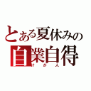 とある夏休みの自業自得（けが人）