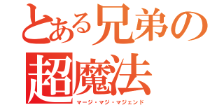 とある兄弟の超魔法（マージ・マジ・マジェンド）