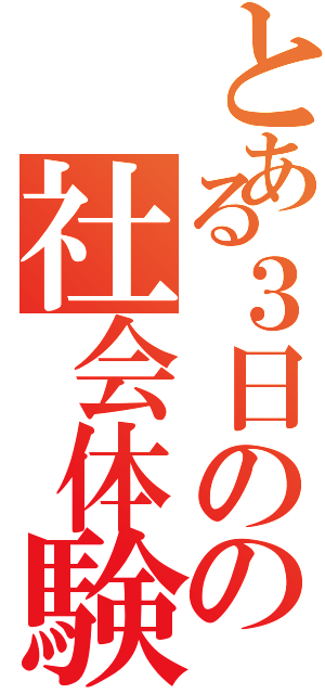 とある３日のの社会体験（）