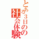 とある３日のの社会体験（）