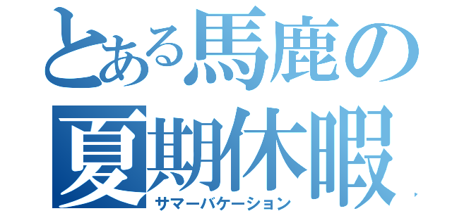 とある馬鹿の夏期休暇（サマーバケーション）