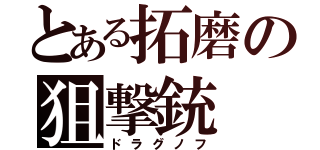 とある拓磨の狙撃銃（ドラグノフ）