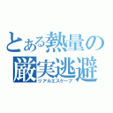 とある熱量の厳実逃避（リアルエスケープ）