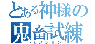 とある神様の鬼畜試練（ミッション）