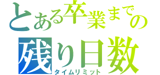 とある卒業までの残り日数（タイムリミット）