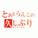 とあるうんこの久しぶり（インデックス）