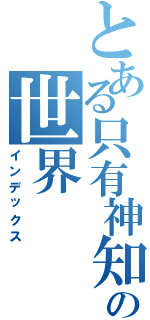 とある只有神知道の世界Ⅱ（インデックス）