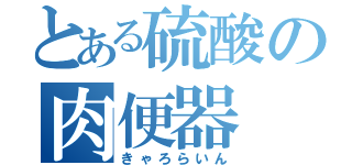 とある硫酸の肉便器（きゃろらいん）