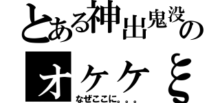 とある神出鬼没のォヶヶξ（なぜここに。。。）