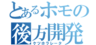 とあるホモの後方開発（ケツホラレータ）